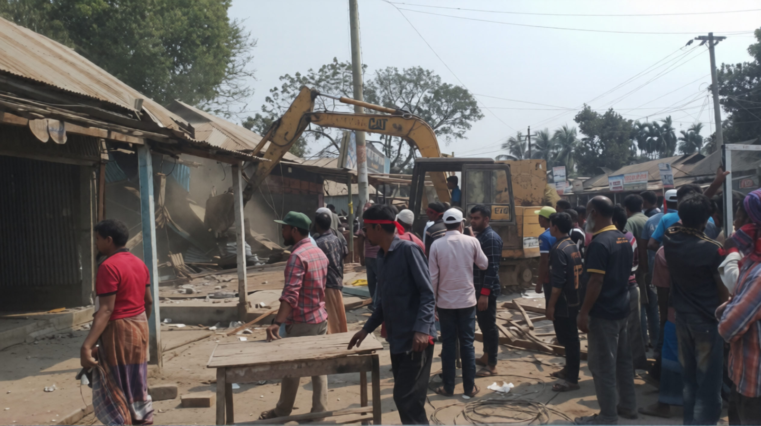 রৌমারীতে ১৯ বছর পর আওয়ামী লীগের অফিস ও দোকানঘর উচ্ছেদ