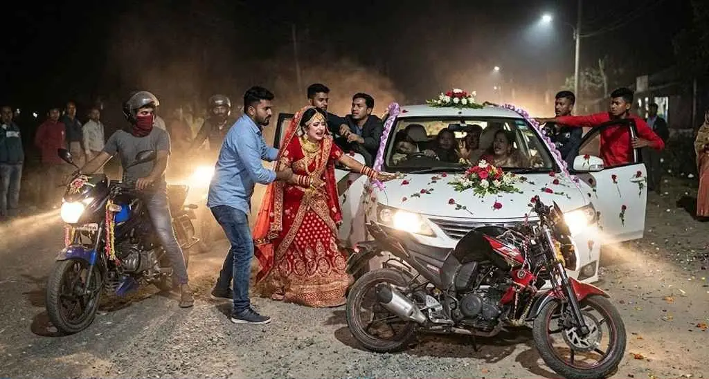 বিয়ের পর নতুন বউকে নিয়ে যাওয়ার পথে মাইক্রোবাসে হামলা, নামিয়ে নিয়ে গেল যুবকেরা