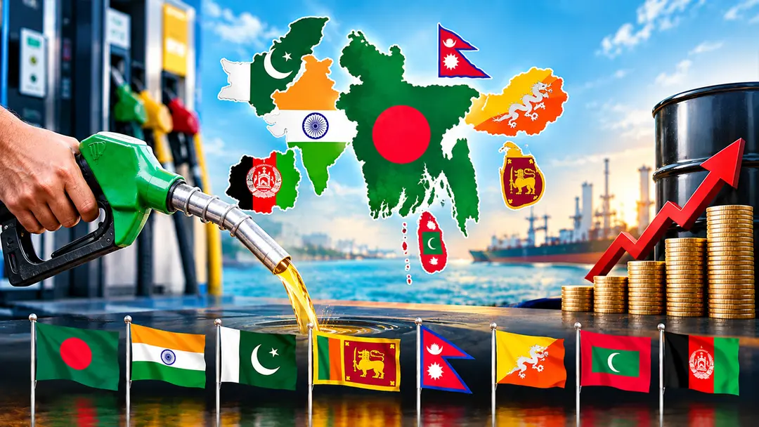 দক্ষিণ এশিয়ায় জ্বালানি তেলের দামে কোথায় বাংলাদেশ