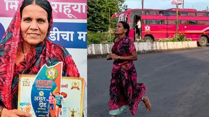 মেয়ের পড়াশোনার খরচ জোগাতে শাড়ি পরে খালি পায়ে ম্যারাথনে প্রথম মা