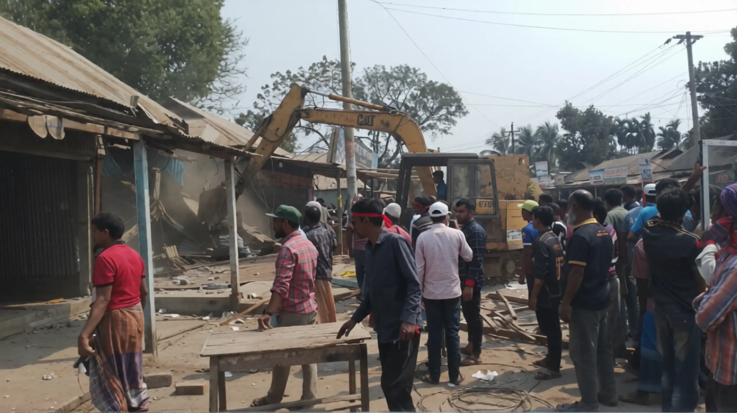 রৌমারীতে ১৯ বছর পর আওয়ামী লীগের অফিস ও দোকানঘর উচ্ছেদ