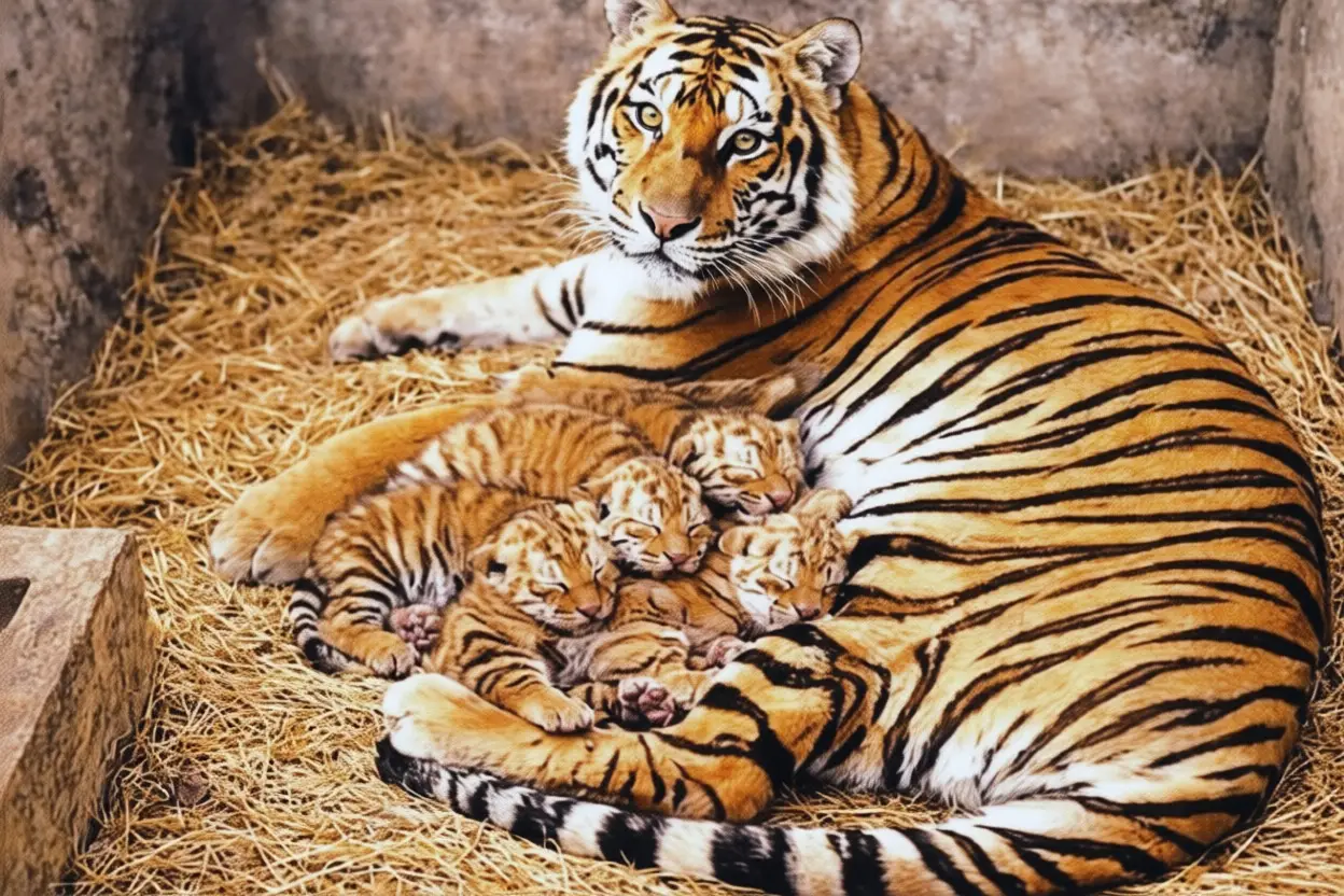 জাতীয় চিড়িয়াখানায় বাঘ দম্পতি টগর–বেলীর ঘরে চার শাবকের জন্ম
