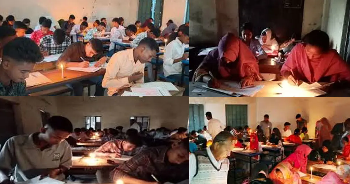 বিদ্যুৎ বিপর্যয়ে মোমবাতির আলোয় এসএসসি পরীক্ষা, ৪ হাজারের বেশি শিক্ষার্থী বিপাকে
