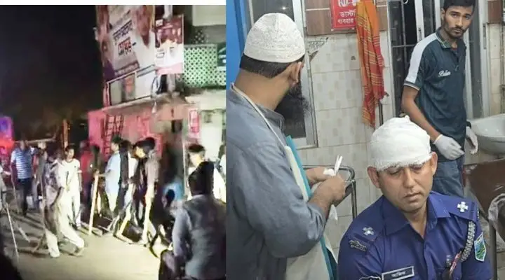 গুরুদাসপুরে বিএনপির দুই গ্রুপের সংঘর্ষ, আহত পুলিশ কর্মকর্তা