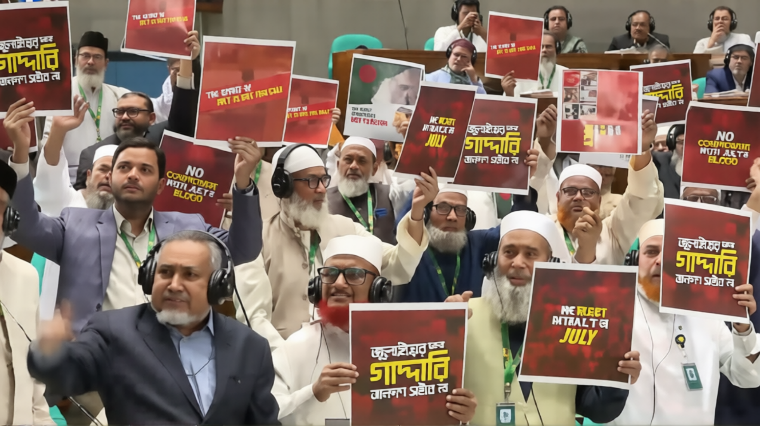 ত্রয়োদশ সংসদে রাষ্ট্রপতির ভাষণের সময় বিরোধী দলের প্রতিবাদ